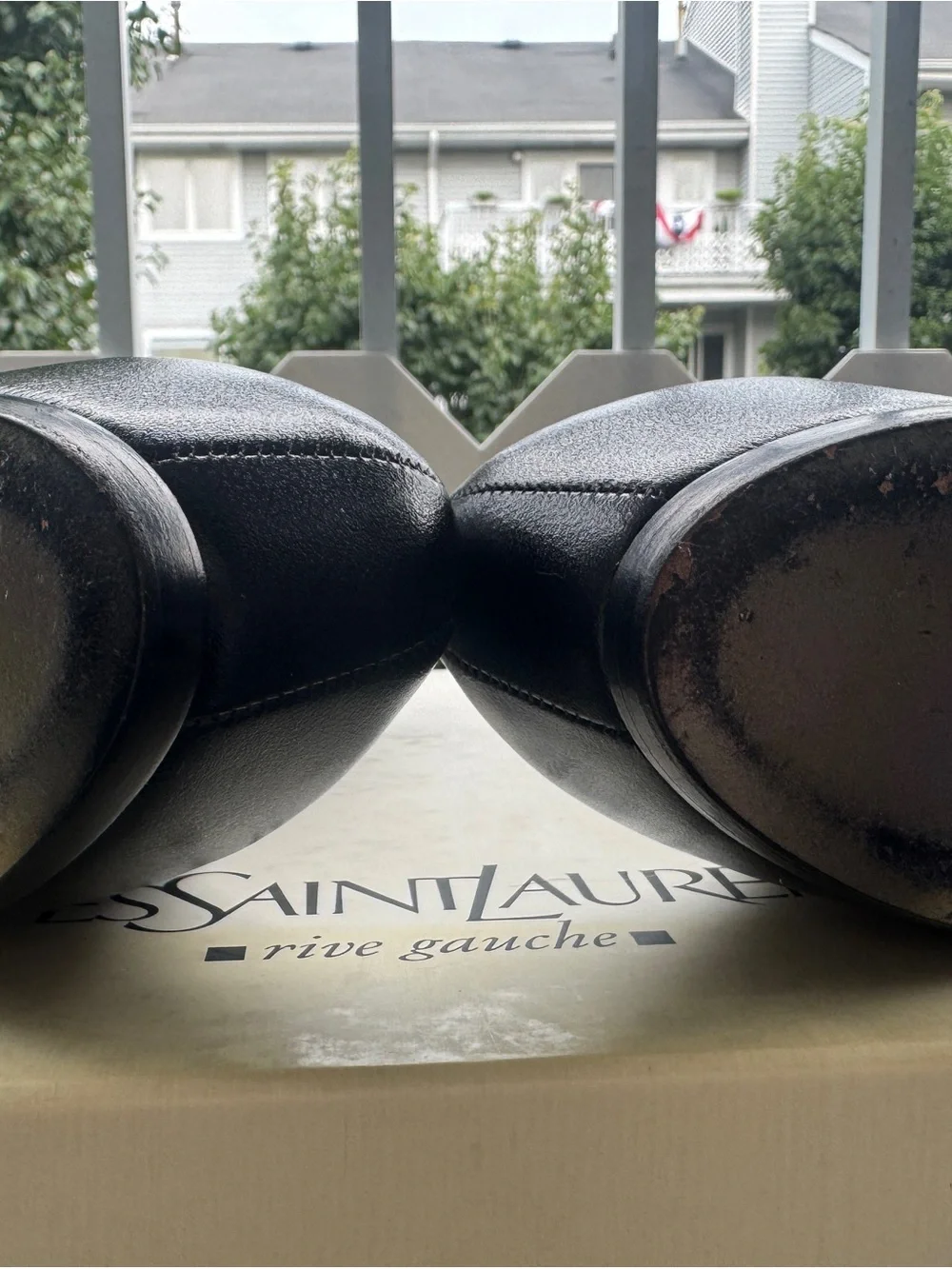 YSL Yves Saint Laurent Black Leather Tribtoo Tribute Platform Pumps Shoes 37